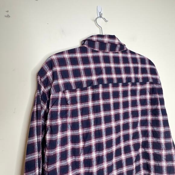 Hawker Rye Long Sleeves Button Up Flannel Shirt - Wine Plaid NWT 2XL - Picture 6 of 10